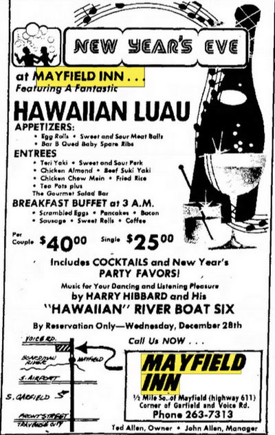 Mayfield Inn - Dec 24 1977 Ad